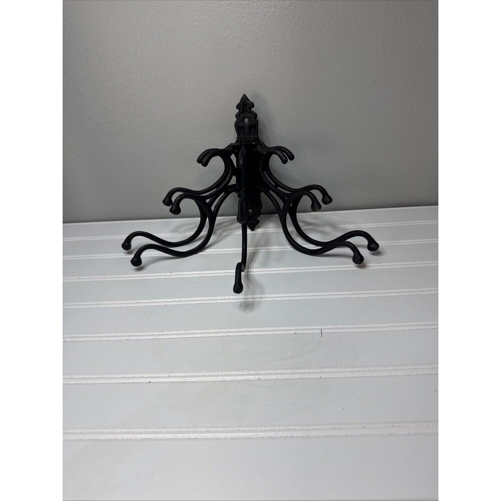 Vintage Cast Iron 5 Arm 15 Hook Swivel Wall Hanger